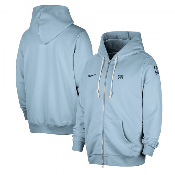 Philadelphia 76ers Nike Light Blue Authentic Standard Issue Full-Zip Hoodie Jacket