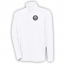 Philadelphia 76ers Antigua White Metallic Logo Hunk Quarter-Zip Pullover