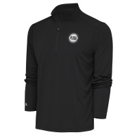 Detroit Pistons Antigua Charcoal Metallic Logo Tribute Quarter-Zip Pullover