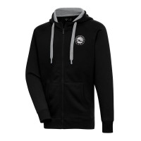 Толстовка Philadelphia 76ers Antigua Black Metallic Logo Victory Raglan Full-Zip
