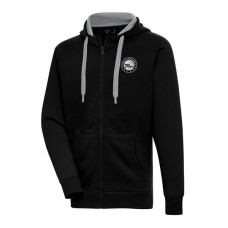 Толстовка Philadelphia 76ers Antigua Black Metallic Logo Victory Raglan Full-Zip