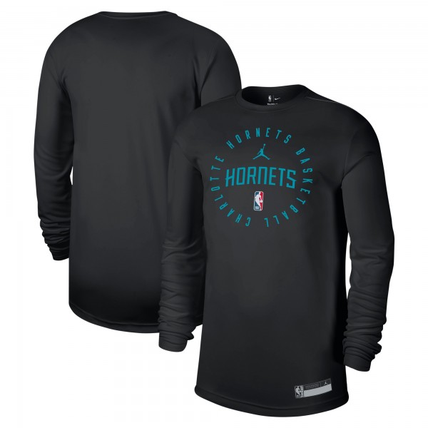 Футболка с длинным рукавом Charlotte Hornets Jordan Brand 2024/25 Legend On-Court Practice - Black