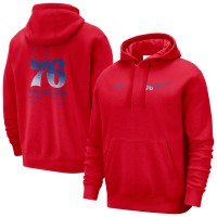 Philadelphia 76ers Nike Red Courtside Club Pullover Hoodie