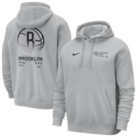 Brooklyn Nets Nike Gray Courtside Club Pullover Hoodie