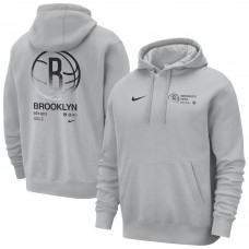 Brooklyn Nets Nike Gray Courtside Club Pullover Hoodie