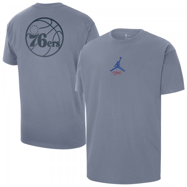 Philadelphia 76ers Jordan Brand Blue Statement Edition Jumpman Flight Heavyweight T-Shirt