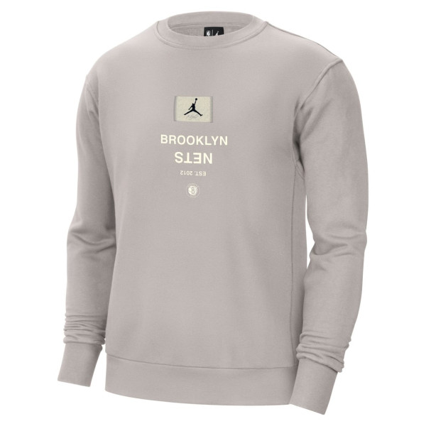 Свитшот Brooklyn Nets Jordan Brand Stone Courtside Statement Edition Heavyweight Pullover