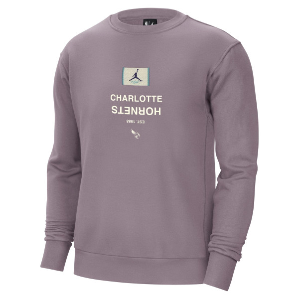 Свитшот Charlotte Hornets Jordan Brand Purple Courtside Statement Edition Heavyweight Pullover