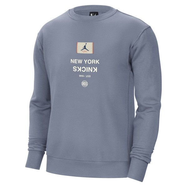 Свитшот New York Knicks Jordan Brand Blue Courtside Statement Edition Heavyweight Pullover