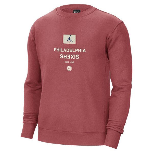Свитшот Philadelphia 76ers Jordan Brand Red Courtside Statement Edition Heavyweight Pullover