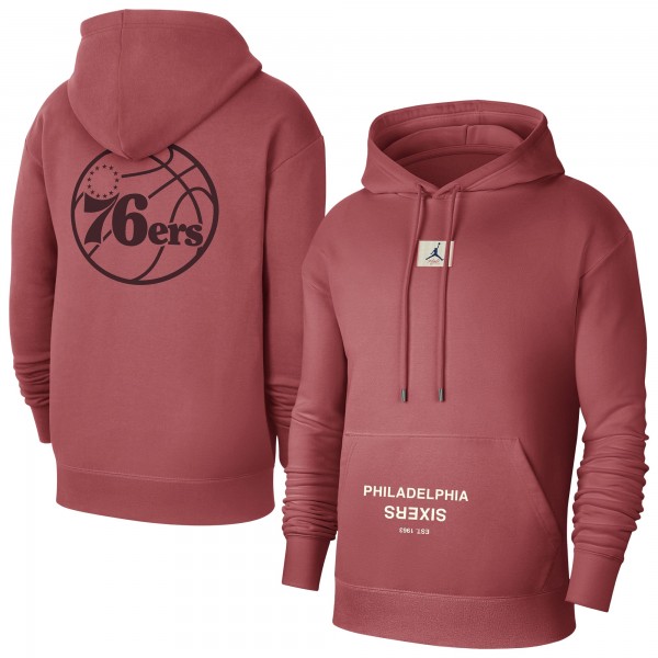 Philadelphia 76ers Jordan Brand Red Courtside Statement Edition Pullover Hoodie