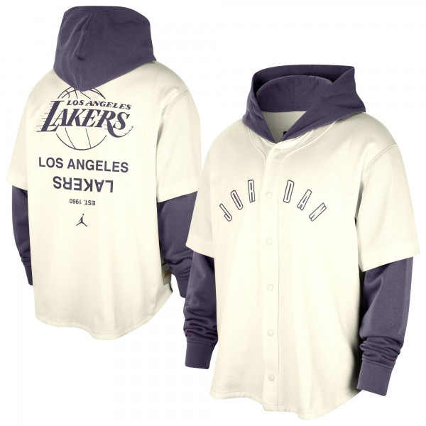 Толстовка Los Angeles Lakers Jordan Brand Courtside Statement Edition MVP Jersey - Cream/Purple