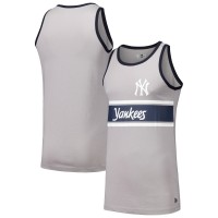 New York Yankees New Era Gray Jersey Ringer Tank Top