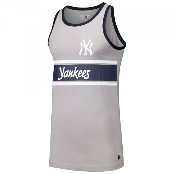 New York Yankees New Era Gray Jersey Ringer Tank Top