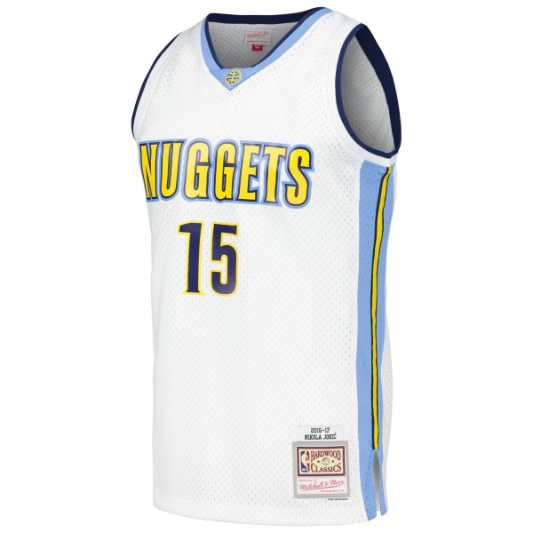 Джерси Denver Nuggets Nikola Jokic Mitchell & Ness White 2016/17 Throwback Swingman