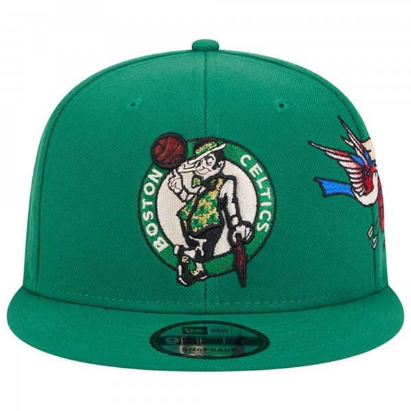 Бейсболка Boston Celtics New Era Injection City Art 9FIFTY - Kelly Green