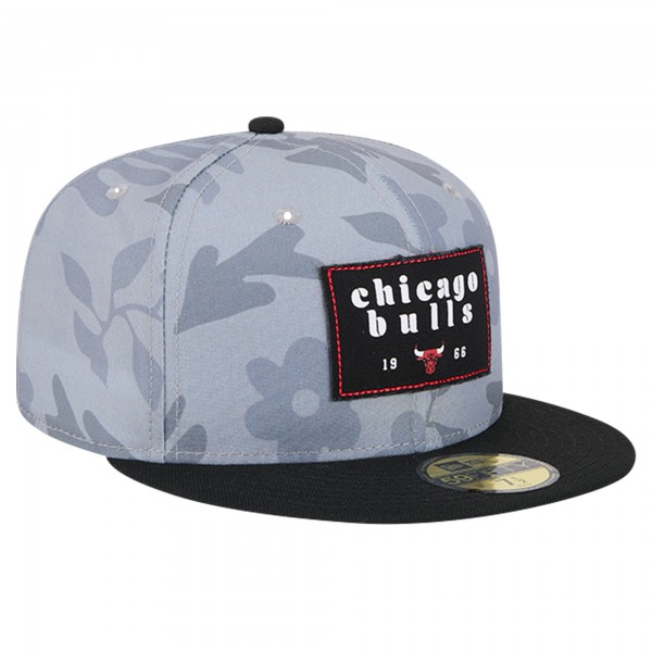Бейсболка Chicago Bulls New Era Palm Fronds 2-Tone 59FIFTY - Gray