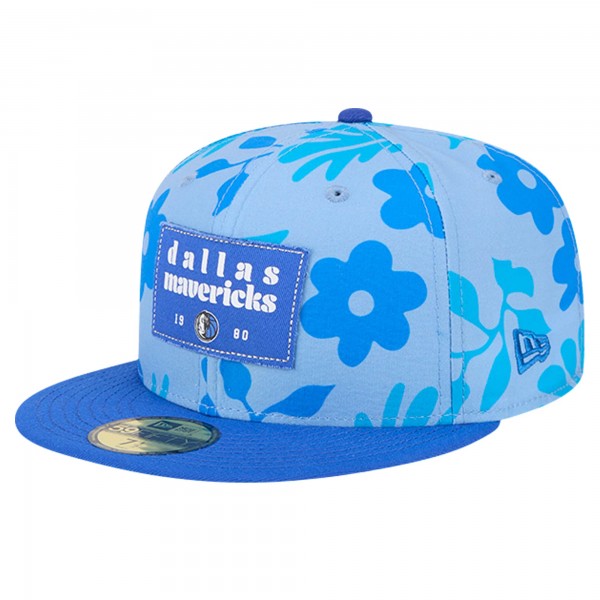 Бейсболка Dallas Mavericks New Era Palm Fronds 2-Tone 59FIFTY - Blue