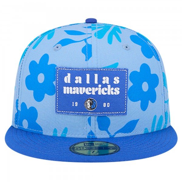 Бейсболка Dallas Mavericks New Era Palm Fronds 2-Tone 59FIFTY - Blue