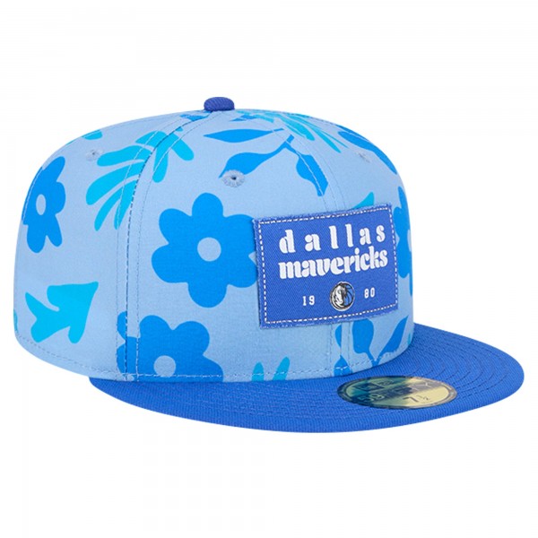 Бейсболка Dallas Mavericks New Era Palm Fronds 2-Tone 59FIFTY - Blue