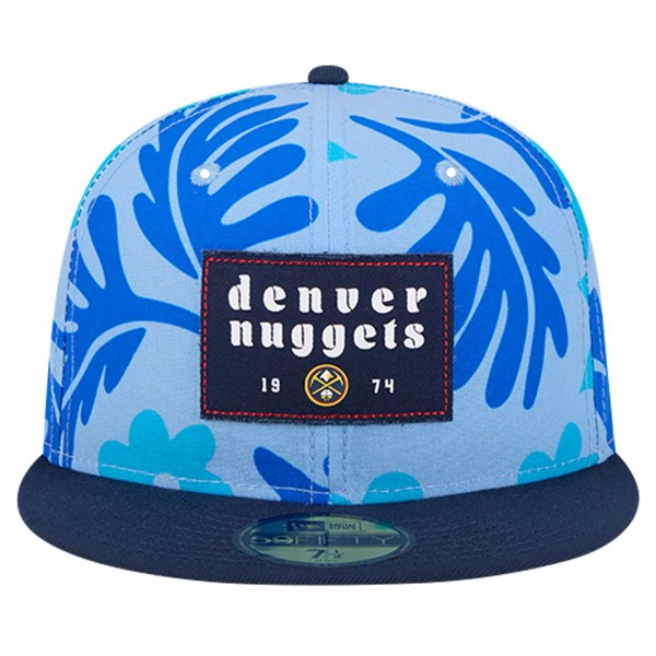 Бейсболка Denver Nuggets New Era Blue Palm Fronds 2-Tone 59FIFTY