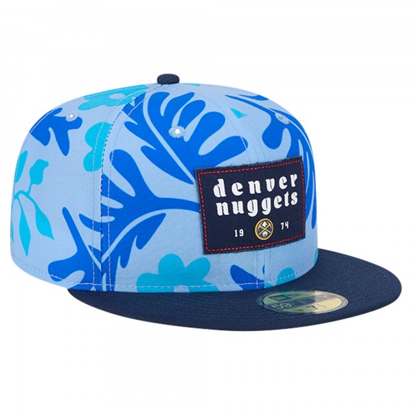 Бейсболка Denver Nuggets New Era Blue Palm Fronds 2-Tone 59FIFTY