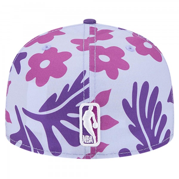 Бейсболка Los Angeles Lakers New Era Palm Fronds 2-Tone 59FIFTY - Purple