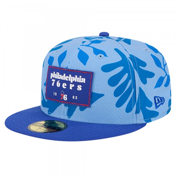 Бейсболка Philadelphia 76ers New Era Royal Palm Fronds 2-Tone 59FIFTY