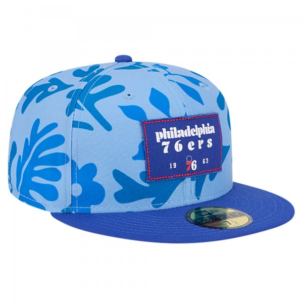 Бейсболка Philadelphia 76ers New Era Royal Palm Fronds 2-Tone 59FIFTY