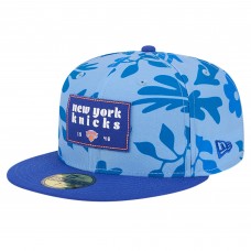 Бейсболка New York Knicks New Era Blue Palm Fronds 2-Tone 59FIFTY