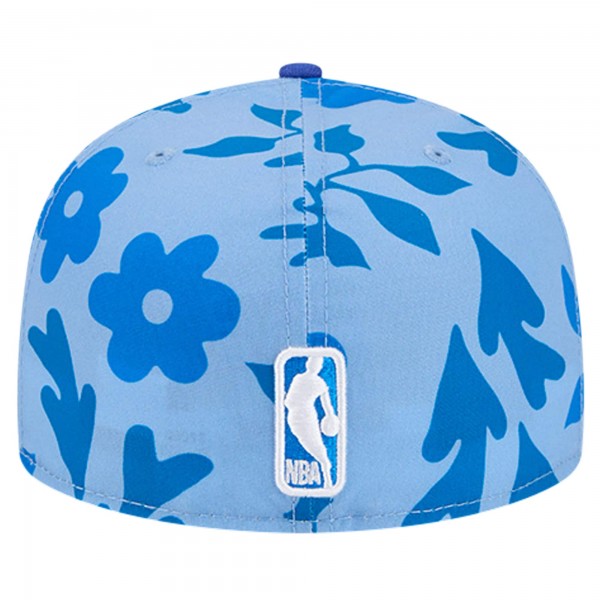 Бейсболка New York Knicks New Era Blue Palm Fronds 2-Tone 59FIFTY