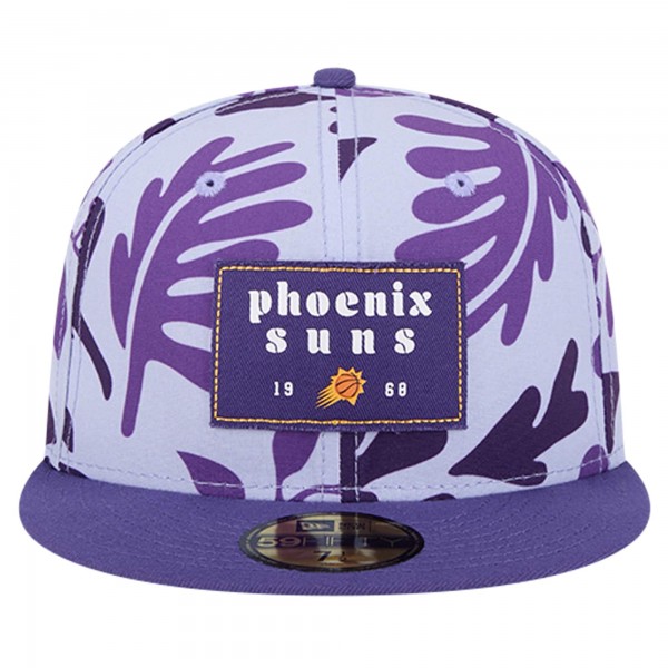 Бейсболка Phoenix Suns New Era Purple Palm Fronds 2-Tone 59FIFTY
