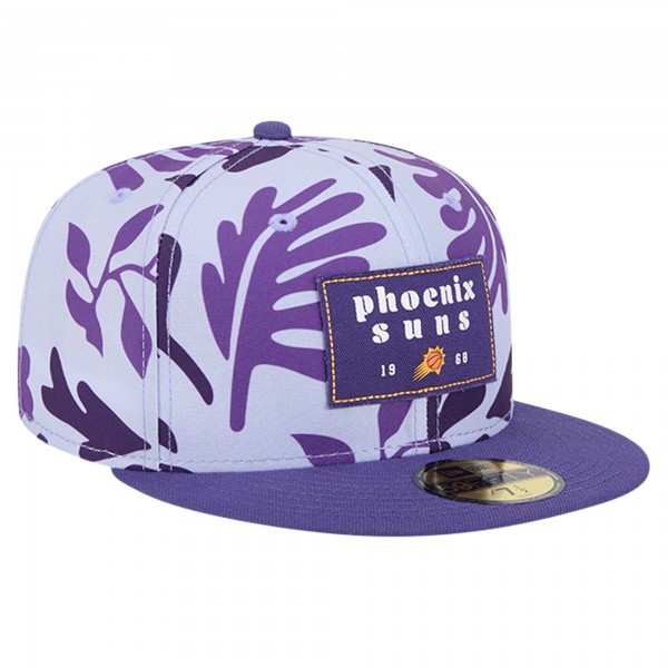 Бейсболка Phoenix Suns New Era Purple Palm Fronds 2-Tone 59FIFTY