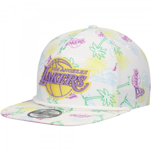 Бейсболка Los Angeles Lakers New Era White Palm Trees and Waves Golfer