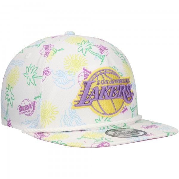 Бейсболка Los Angeles Lakers New Era White Palm Trees and Waves Golfer