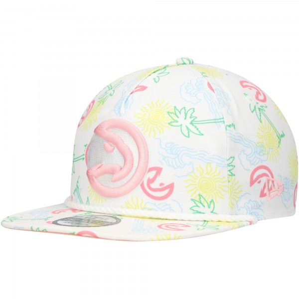 Бейсболка Atlanta Hawks New Era Palm Trees and Waves Golfer - White