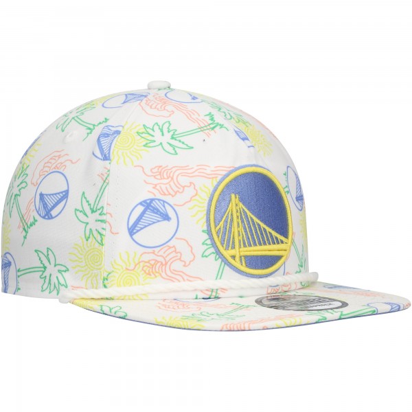 Бейсболка Golden State Warriors New Era Palm Trees and Waves Golfer - White