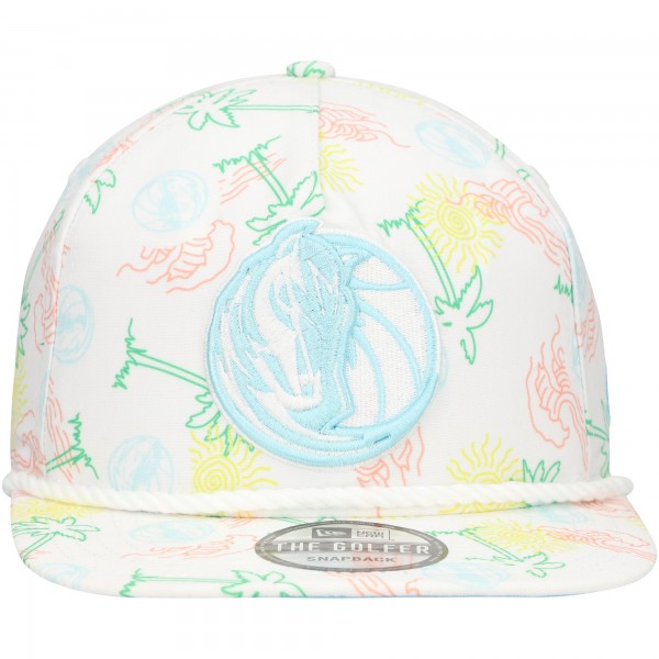Бейсболка Dallas Mavericks New Era Palm Trees and Waves Golfer - White