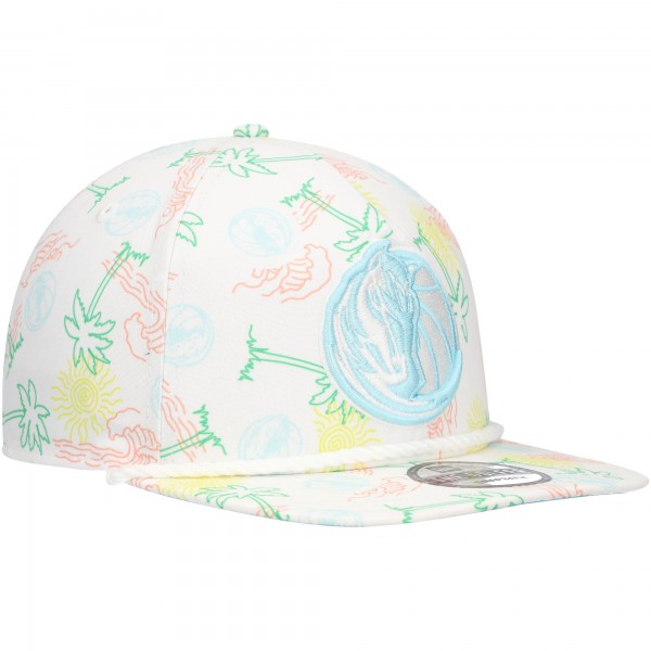 Бейсболка Dallas Mavericks New Era Palm Trees and Waves Golfer - White