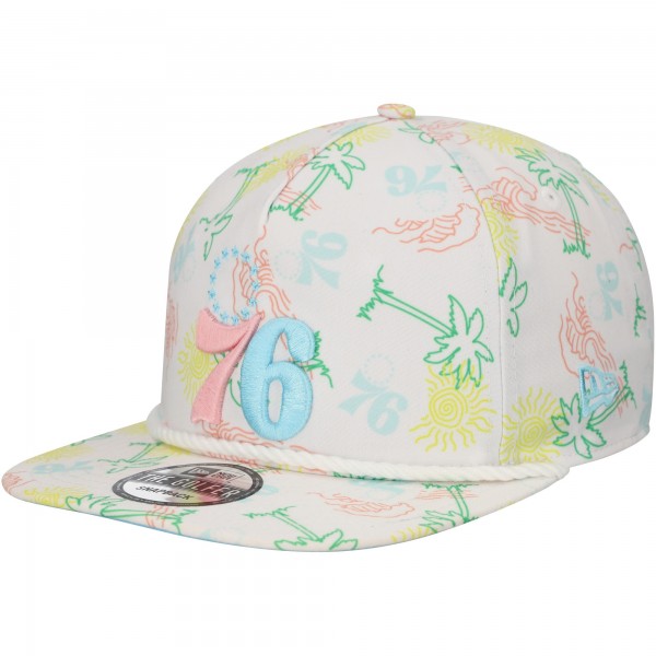 Бейсболка Philadelphia 76ers New Era White Palm Trees and Waves Golfer