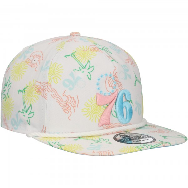 Бейсболка Philadelphia 76ers New Era White Palm Trees and Waves Golfer
