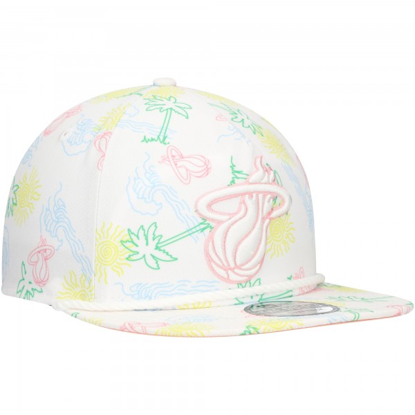 Бейсболка Miami Heat New Era White Palm Trees and Waves Golfer