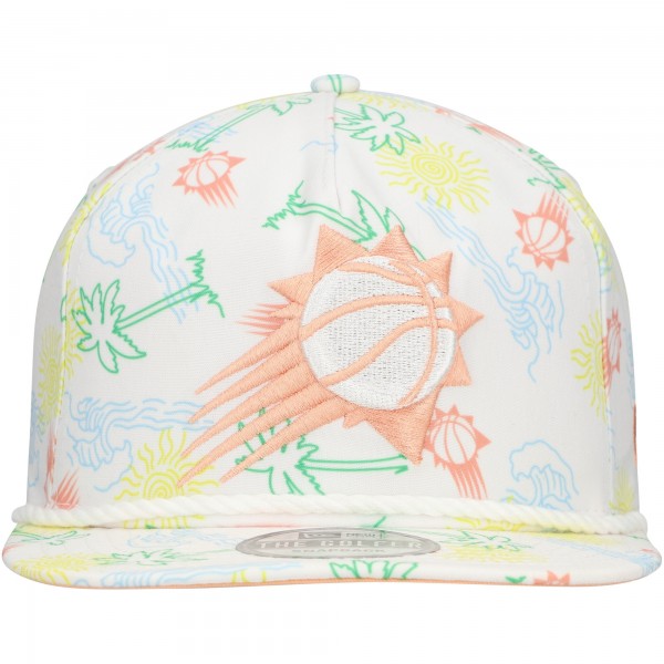 Бейсболка Phoenix Suns New Era White Palm Trees and Waves Golfer