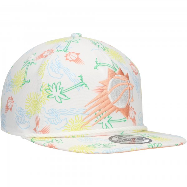 Бейсболка Phoenix Suns New Era White Palm Trees and Waves Golfer