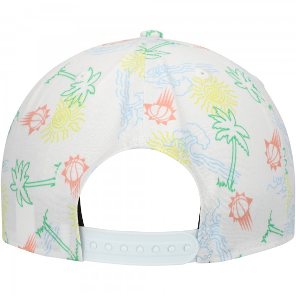 Бейсболка Phoenix Suns New Era White Palm Trees and Waves Golfer