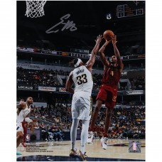 Evan Mobley Cleveland Cavaliers Autographed Fanatics Authentic 8 x 10 Fadeaway Jumper vs. Indiana Pacers Photograph