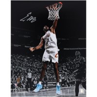 Evan Mobley Cleveland Cavaliers Autographed Fanatics Authentic 11 x 14 White Jersey Dunk Spotlight Photograph