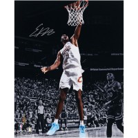 Evan Mobley Cleveland Cavaliers Autographed Fanatics Authentic 16 x 20 White Jersey Dunk Spotlight Photograph