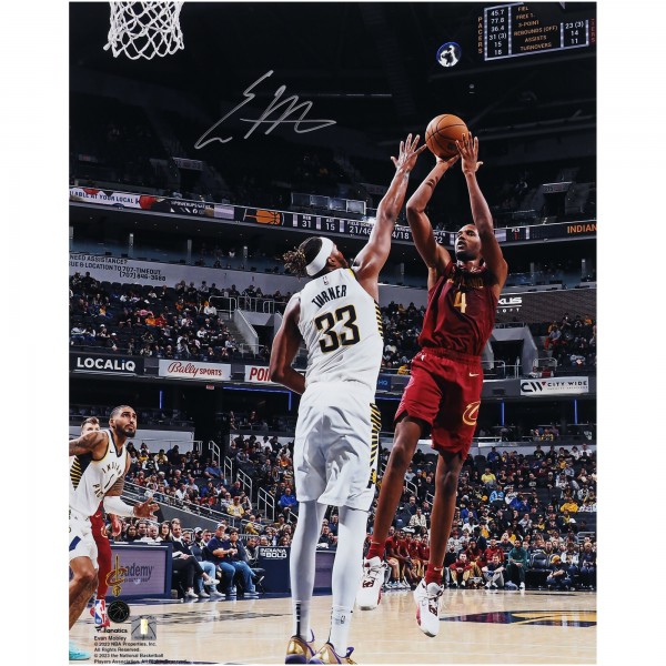 Evan Mobley Cleveland Cavaliers Autographed Fanatics Authentic 16 x 20 Fadeaway Jumper vs. Indiana Pacers Photograph
