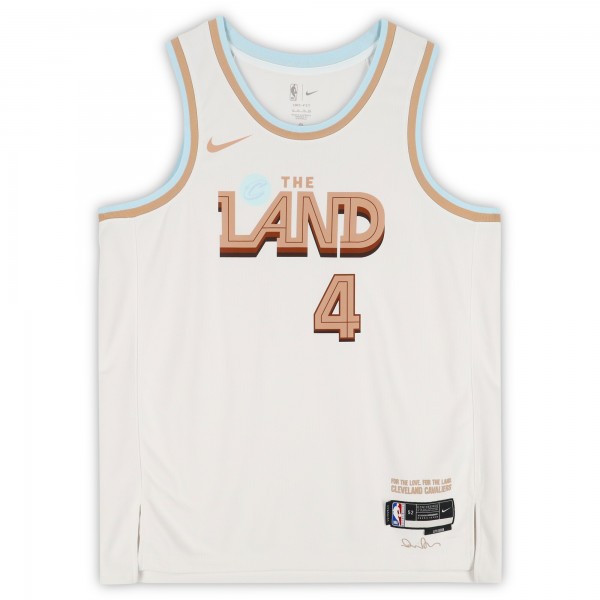 Evan Mobley Cleveland Cavaliers Autographed Fanatics Authentic White Nike 2022-23 City Edition Swingman Jersey
